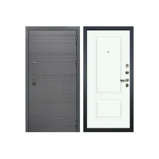 Входная дверь Лекс Сенатор 3К Софт графит Вероника-1 Шпон (№55 Эмаль Белая)