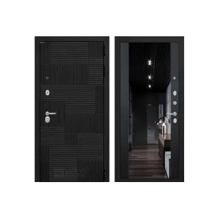 Входная дверь PAZL с Зеркалом тонированным Максимум - Черный кварц