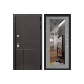 Входная дверь URBAN с Зеркалом 18 - Бетон светлый